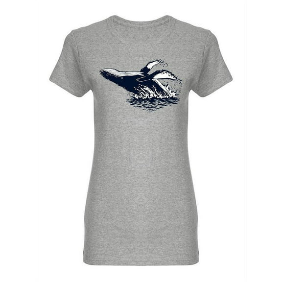 Whale Jumping From The Water Shaped T-Shirt Women -Image by Shutterstock, Female Small