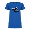 thumbnail image 1 of Whale Jumping From The Water Shaped T-Shirt Women -Image by Shutterstock, Female XX-Large, 1 of 2