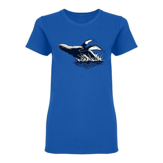 Whale Jumping From The Water Shaped T-Shirt Women -Image by Shutterstock, Female XX-Large