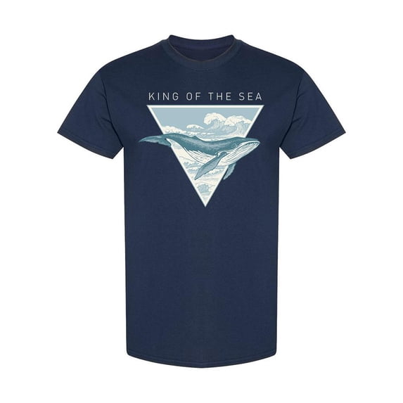 Whale King Of The Sea Design T-Shirt Men -Image by Shutterstock, Male 3X-Large