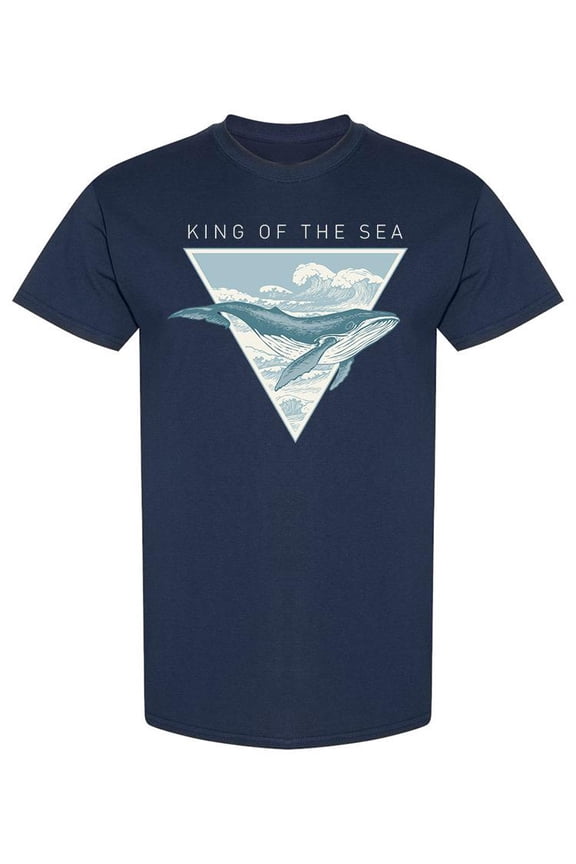 Whale King Of The Sea Design T-Shirt Men -Image by Shutterstock, Male Large