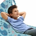 thumbnail image 1 of Whale Lounger Chair Bag, Happy Smiling Sea Animals with Coral Reef Anchor Starfish and Shells, High Capacity Storage with Handle Container, Lounger Size, Pale Blue Navy Blue, by Ambesonne, 1 of 5