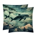 Whale Luxurious Velvet Throw Pillow Inserts and Covers Set of 2