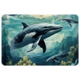 thumbnail image 1 of Whale Machine Washable Non-Slip Polyester Floor Mat Door Mat Kitchen Mat, 1 of 6