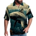 thumbnail image 1 of Whale Men's Casual Hawaiian Button Down Short Sleeve Summer Beach Printed Shirt, 1 of 6