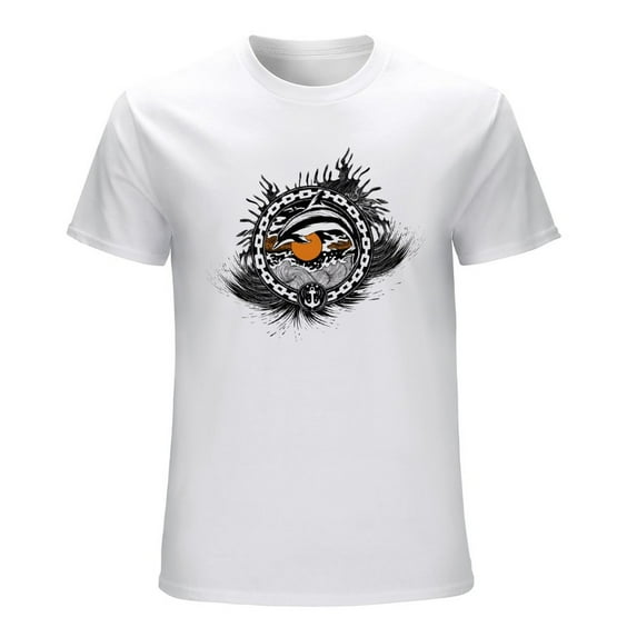 Whale Men’s Graphic T-shirt Vintage Short Sleeve Sport Tee White 3XL