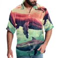 thumbnail image 1 of Whale Men's Short Sleeve Poplin Shirt, Casual Button Down Shirts, Printed Summer Beach Shirt, Unisex Casual Button Down Top, 1 of 6