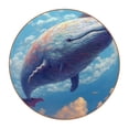 thumbnail image 1 of Whale Microfiber Leather Round Coasters (6PCS) - Set of 6 Drink Coasters, 11x11 cm/4.3x4.3 Inches, and Heat Table Coasters for Glasses, Cups, and Mugs, 1 of 6