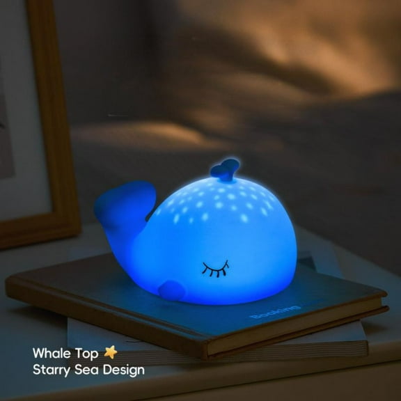 Whale Night Light, Silicone Night Lamp, 3-Level Dimming Night Light, Colorful LED Night Light, Timing Function Night Light, Bedroom Decoration, Kids Night Light, Birthday Gift Idea, Nursery Lamp