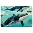thumbnail image 1 of Whale Non-Slip Polyester Indoor Floor Carpet Rug - Machine Washable Door Rugs, 1 of 6