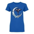 thumbnail image 1 of Whale On The Moon Design Shaped T-Shirt Women -Image by Shutterstock, Female XX-Large, 1 of 2