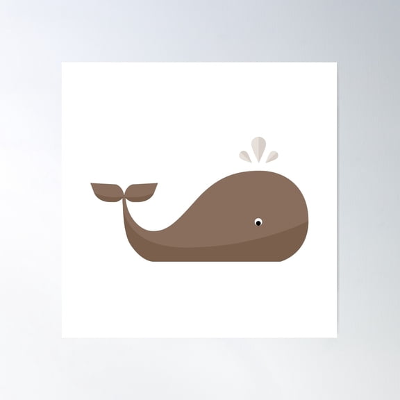 Whale On White Poster Wall Art, Modern Wall Decor For Living Room Bedroom, 30x30 UNFRAMED