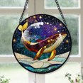 thumbnail image 1 of Whale Ornament Christmas 2025, Whale Stained Glass Hanging Window Art – Vintage-Inspired Glass Panel for Elegant Home Decor, 1 of 5