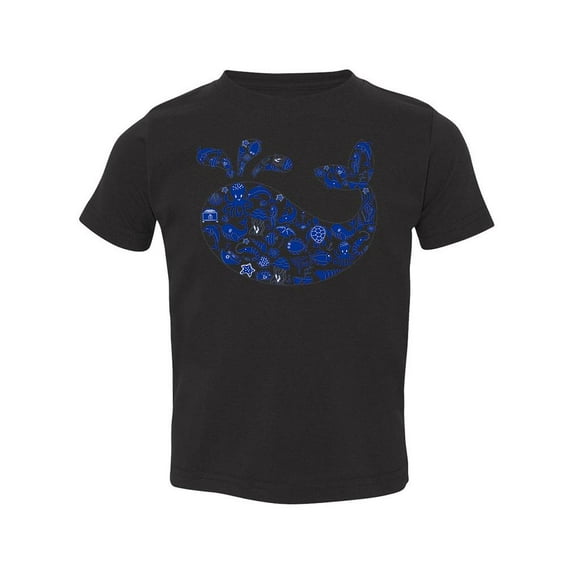 Whale Outline With Symbols T-Shirt Toddler -Image by Shutterstock, 4 Toddler