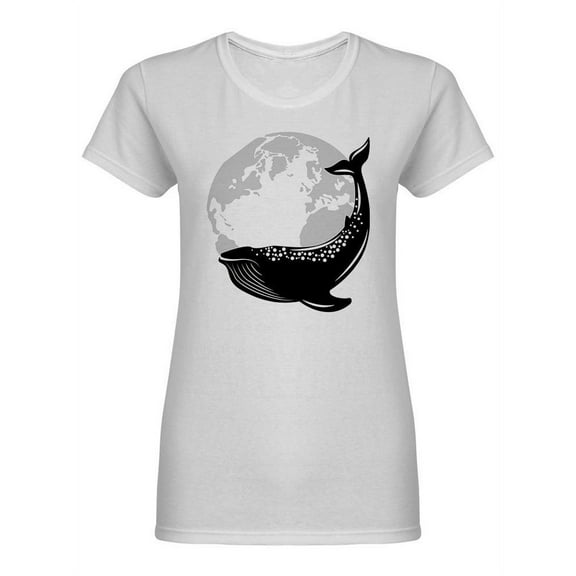 Whale Over A Planet Shaped Tee Women's -Image by Shutterstock