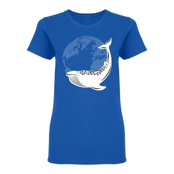 Whale Over The Earth Shaped T-Shirt Women -Image by Shutterstock, Female Large