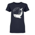thumbnail image 1 of Whale Over The Earth Shaped T-Shirt Women -Image by Shutterstock, Female Medium, 1 of 2