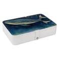 thumbnail image 1 of Whale PU Leather Jewelry Box Display Case with Removable Compartment and Bracelet Holder - Portable Storage Container, 1 of 6