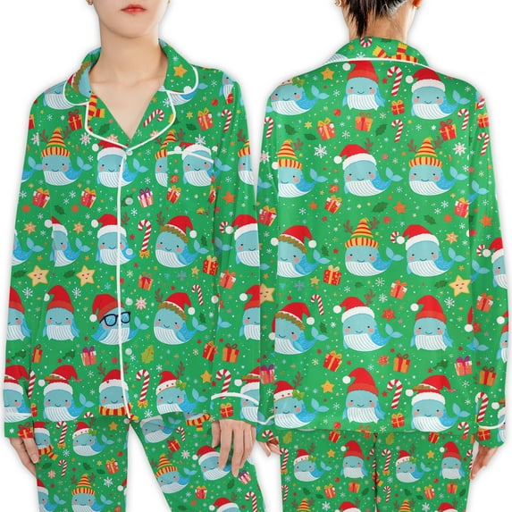 Whale Pajama Sets For Women, Christmas Pajamas, Family Christmas Pajamas