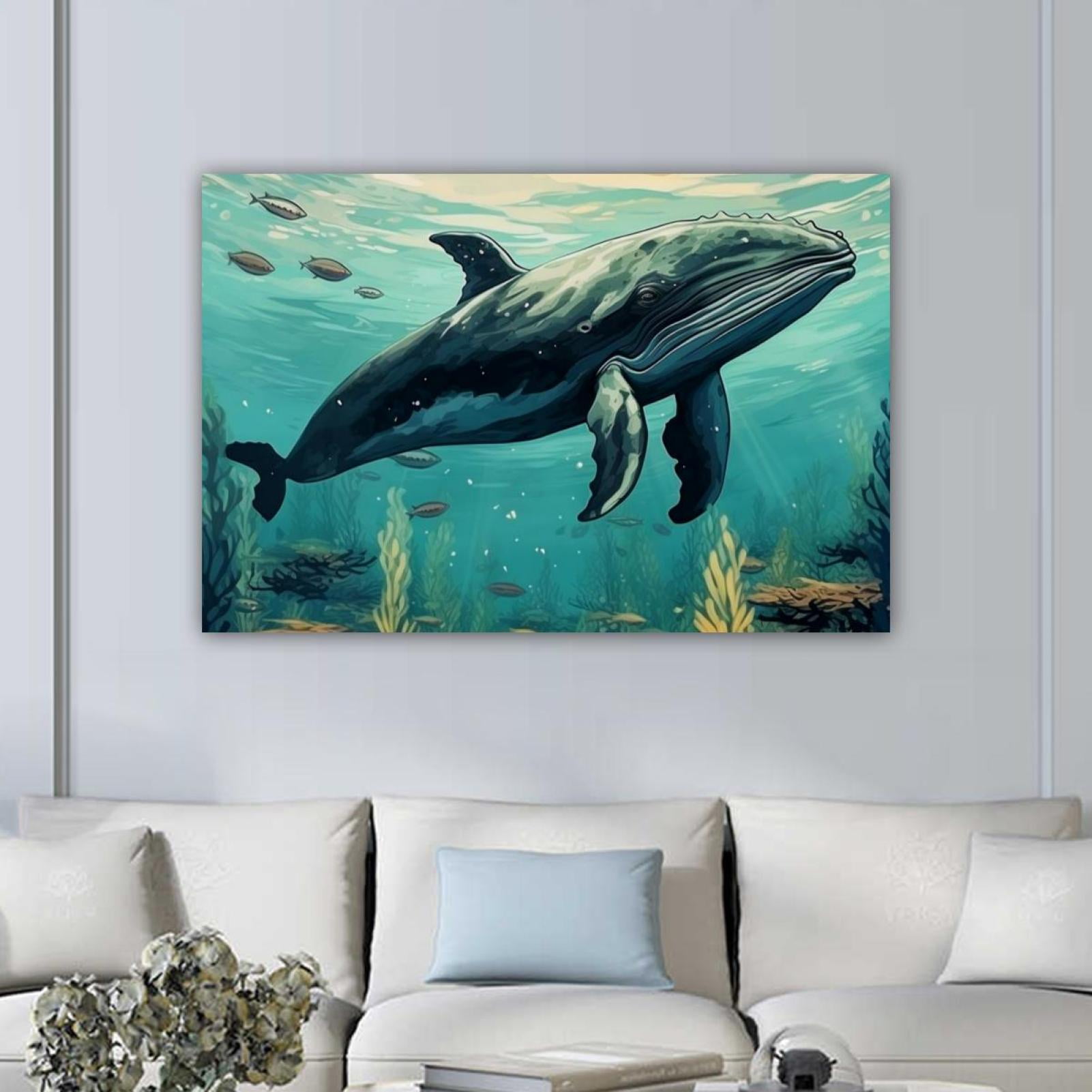 OWNTA Whale Pattern Canvas Wall Art Paintings for Living Room Canvas