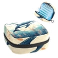 thumbnail image 1 of Whale Period Pouch Sanitary Napkin Organizer Travel Storage Bag - Small Leather Pouch Included, 1 of 6