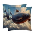 thumbnail image 1 of Whale Pillow Covers and Throw Pillow Inserts - Set of 2, Available in 16x16, 18x18, and 20x20 Inches, Featuring Unique Patterns for Home Decor, 1 of 6