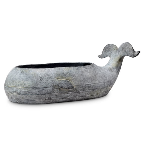 Whale Planter Pot Holder Aluminum Garden Decor 17 Inches