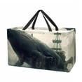 thumbnail image 1 of Whale Portable Oxford Cloth Picnic Basket Cube Organizer Grocery Bags Storage Bins Large Capacity Reusable Foldable, 1 of 7