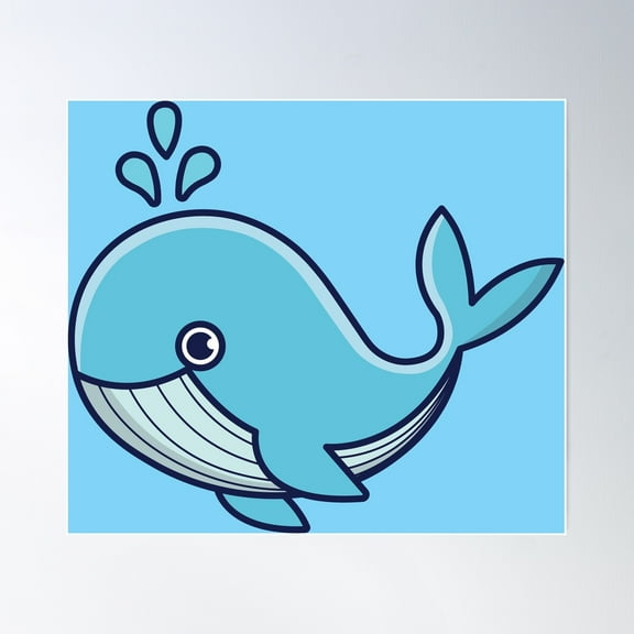Whale Poster Wall Art, Modern Wall Decor For Living Room Bedroom, 24x24 UNFRAMED