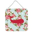 thumbnail image 1 of Whale Shabby Chic Blue Roses BB1021 Wall or Door Hanging Prints Blue, 1 of 1