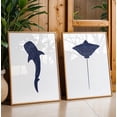 Whale Shark And Eagle Ray Wall Art Prints, Ocean Wildlife Set For ...