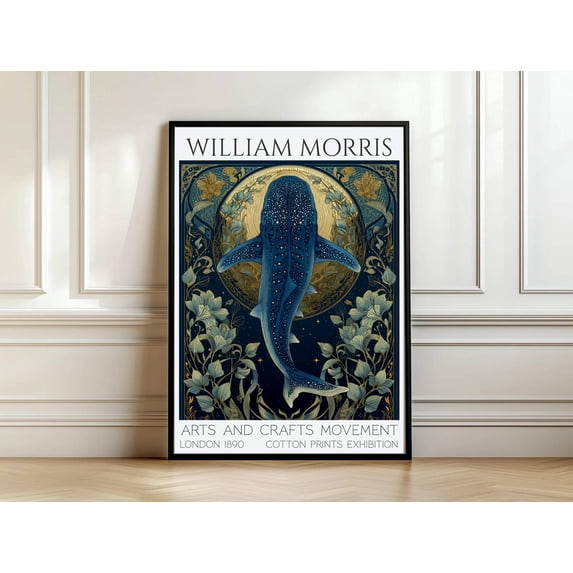 Shark Project Drawings Whale Shark Art Poster Arts Crafts Movement Under Water Ocean Sea Life ...