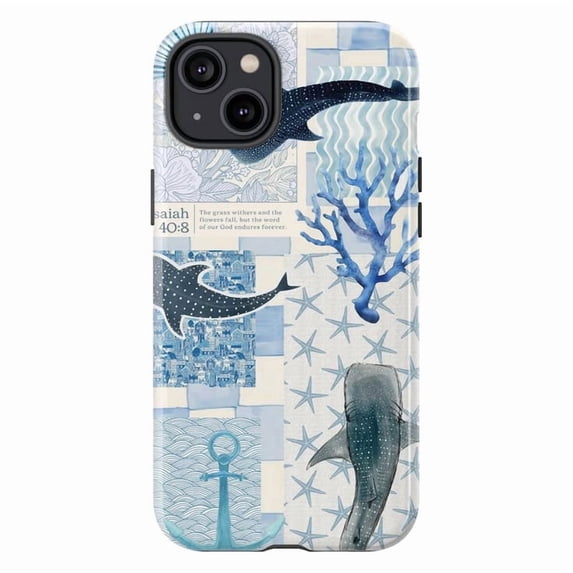 Pro Maintenance Plus Whale Shark Bible Verse Phone Case, Isaiah 40:8 Coastal Ocean Blue ...