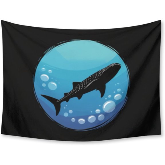 Whale Shark Ocean Scuba Diving Freediving Sea Tapestry for Bedroom Wall Hanging Decor for Dorm Living Room College, 30" X 40" Indoor Outdoor