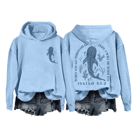 Whale Shark Sweatshirt For Women Whale Ocean Long Sleeve Shirt Shark Hoodie