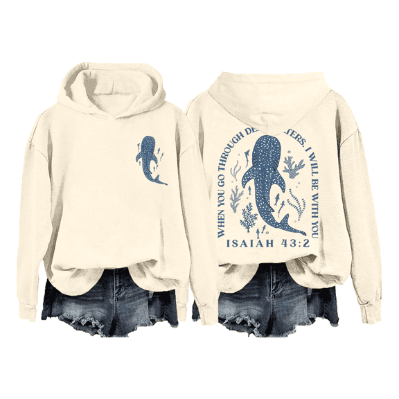 Whale Shark Sweatshirt For Women Whale Ocean Long Sleeve Shirt Shark Hoodie
