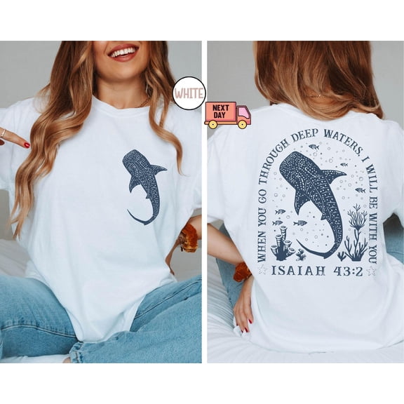 Whale Shark Tshirt, Beachy Shirt, Shark Shirt, Jesus T-shirt, Beachy Tee, Summer T-shirt