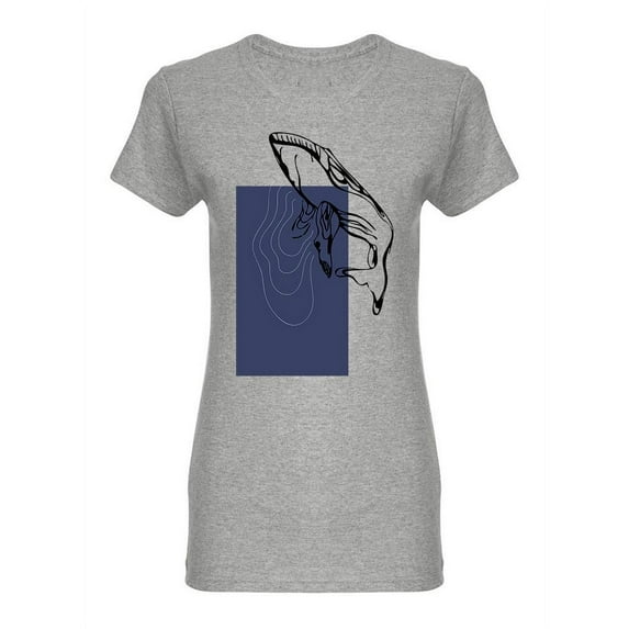 Whale Silhouette Shaped T-Shirt Women -Image by Shutterstock, Female x-Large