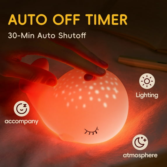 Whale Silicone Night Light - 3-Level Dimmable, Built-in Timing, Soft Colorful Glow, Kids Bedroom Nursery Decor, Christmas Birthday Gift for Kids Adults