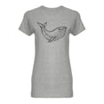 thumbnail image 1 of Whale Sketch Design Shaped T-Shirt Women -Image by Shutterstock, Female Large, 1 of 2