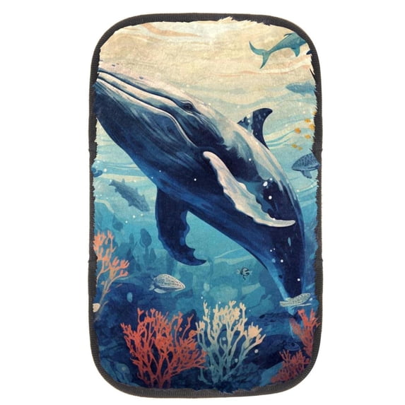 Whale Soft Comfortable Furry Printed Car Armrest Cover Armrest Accessory Car Armrest Pad 12.5x8.2 Inch