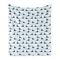 thumbnail image 1 of Whale Soft Flannel Fleece Throw Blanket, Horizontal Ocean Waves with Blue Fishes Animals of Sea, Cozy Plush for Indoor and Outdoor Use, 60" x 80", Pale Blue Navy Blue, by Ambesonne, 1 of 5