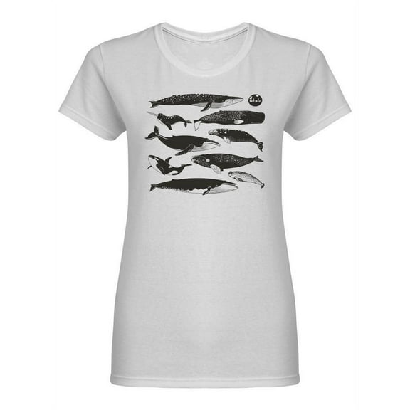 Whale Species Design Shaped T-Shirt Women -Image by Shutterstock, Female Small