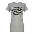 thumbnail image 1 of Whale Species Design Shaped Tee Women's -Image by Shutterstock, 1 of 2