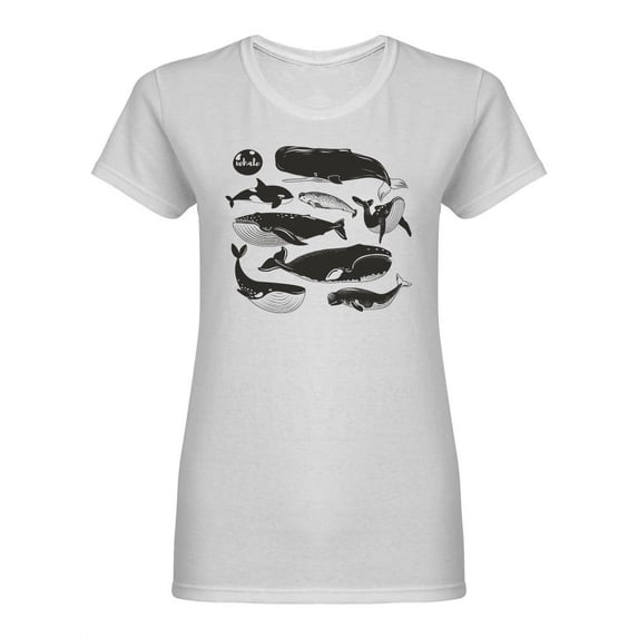 Whale Species Shaped T-Shirt Women -Image by Shutterstock, Female Small