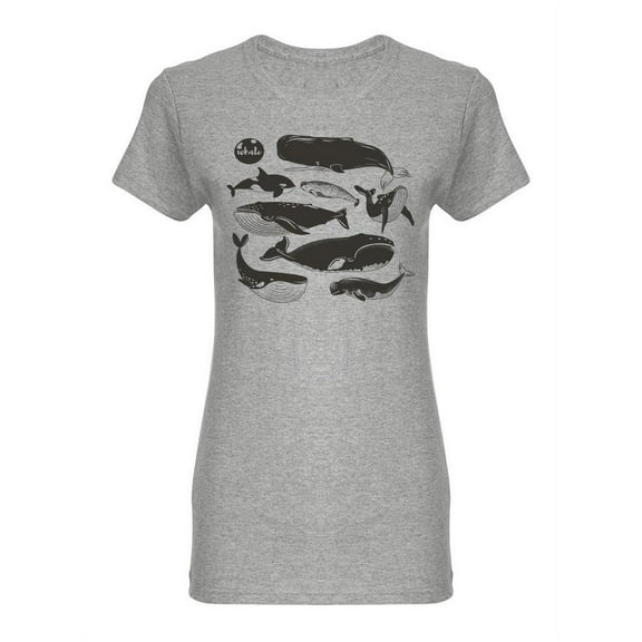 Whale Species Shaped T-Shirt Women -Image by Shutterstock, Female XX-Large