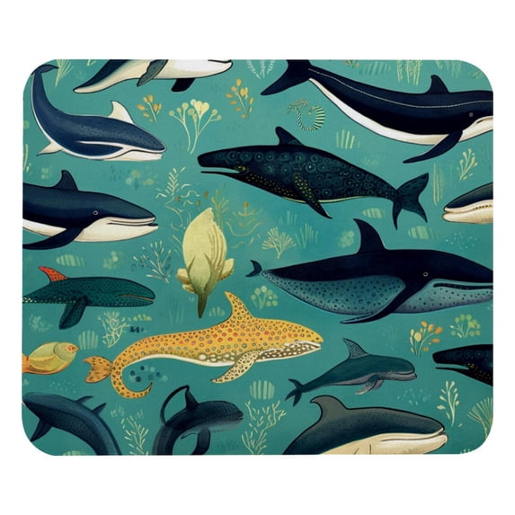 Whale Square 8.3x9.8 Inch Non-Slip Rubber Bottom Printed Desk Mat Gaming Mouse Pad Mousepad Suitable for Office and Gaming