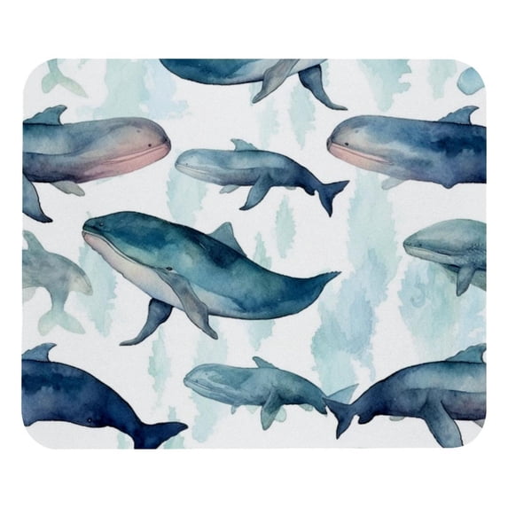 Whale Square Desk Mat, 8.3x9.8 Inch, Non-Slip Rubber Bottom, Printed, Suitable for Office and Gaming - Gaming Mousepad and Mouse Pad