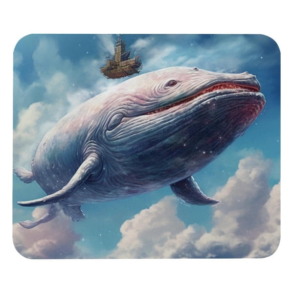 Whale Square Mouse Pad, 8.3x9.8 Inch, Non-Slip Rubber Bottom, Printed Desk Mat for Office and Gaming