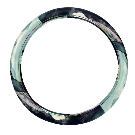 Whale Steering Wheel Cover 14.5 Inch, Printing, PVC Leather, Auto Accessories - Car Wheel Covers, Steering Wheel Covers, Car Wheel Cover